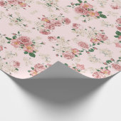 Roze op Roze Floral Cadeaupapier (Hoek)