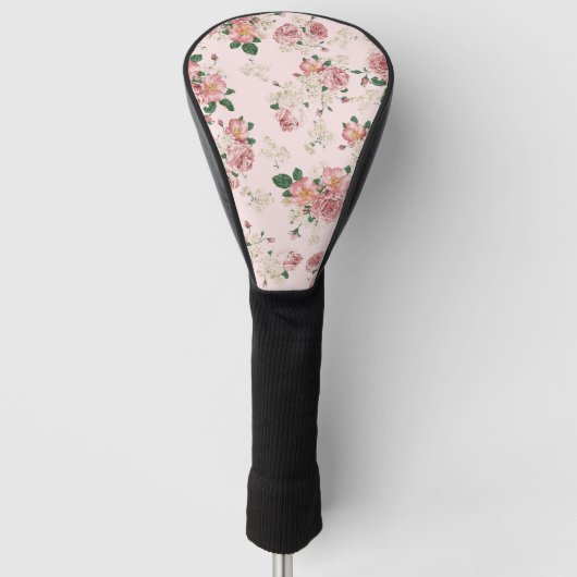Roze op Roze Floral Golfheadcover (Voorkant)