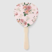 Roze op Roze Floral Handwaaier (Achterkant)