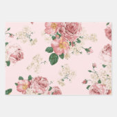 Roze op Roze Floral Inpakpapier Vel (Voorkant 3)