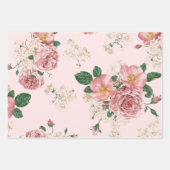 Roze op Roze Floral Inpakpapier Vel (Voorkant 2)