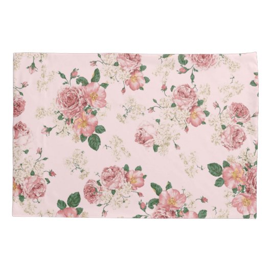 Roze op Roze Floral Kussensloop (Achterkant)