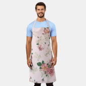 Roze op Roze  Floral Schort (Gedragen)