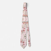 Roze op Roze  Floral Stropdas (Voorkant)
