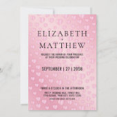 Roze op roze hartsprietjes Uitnodigingsontwerp Kaa Aankondiging (Achterkant)