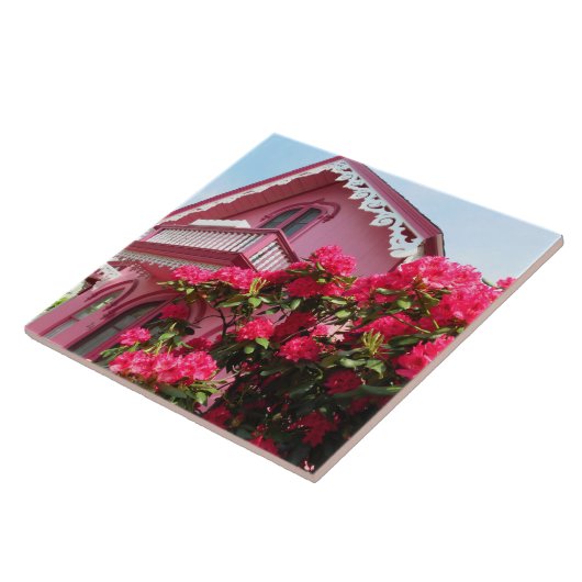 Roze op Roze - Martha's Vineyard Tegeltje (Zijkant)