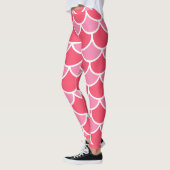 Roze op Roze met White Scallop Design Summer look Leggings (Links)