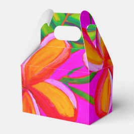 Roze op roze plumeria Tropische kunstpartij gunsti Bedankdoosjes