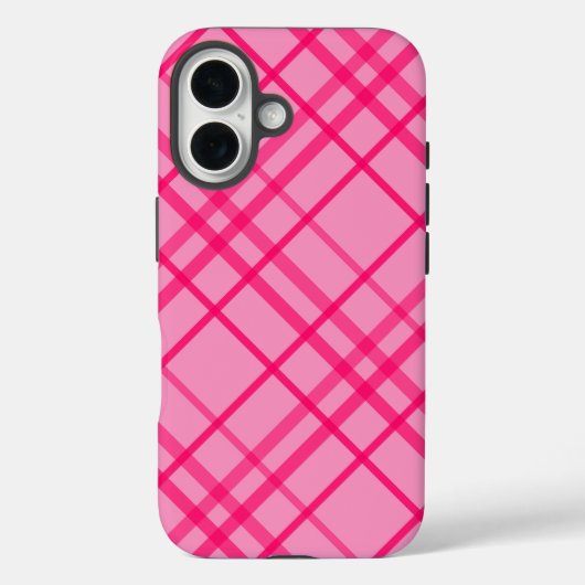 Roze op roze rasterlijn Plaid ontwerp Case-Mate iPhone Case (Achterkant)