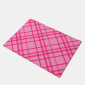 Roze op roze rasterlijn Plaid ontwerp  Deurmat (Schuin)