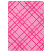 Roze op roze rasterlijn Plaid ontwerp Klembord (Achterkant)