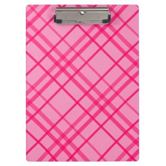 Roze op roze rasterlijn Plaid ontwerp Klembord (Voorkant)