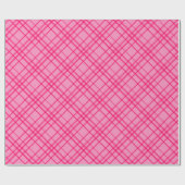Roze op roze Tartan Plaid Pattern Design Cadeaupapier (Vlak)