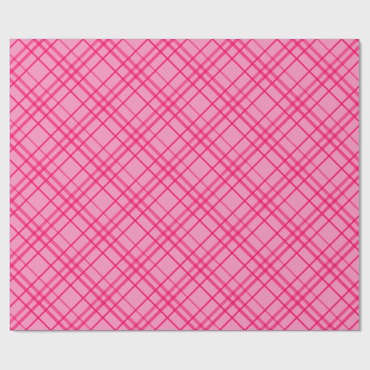 Roze op roze Tartan Plaid Pattern Design Cadeaupapier (Vlak)