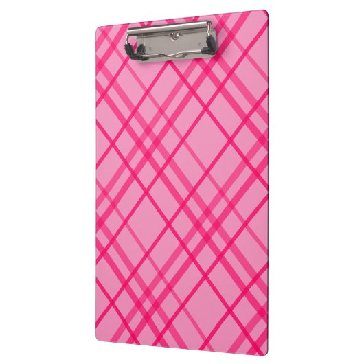Roze op roze Tartan Plaid Pattern Design Klembord (Links)