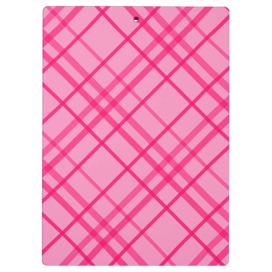 Roze op roze Tartan Plaid Pattern Design Klembord (Achterkant)