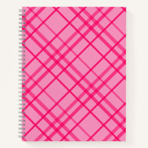 Roze op roze Tartan Plaid Pattern Design Notitieboek