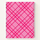 Roze op roze Tartan Plaid Pattern Design Notitieboek (Achterkant)
