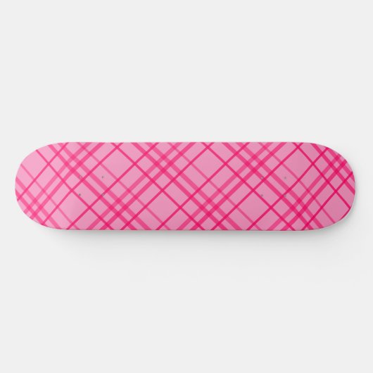 Roze op roze Tartan Plaid Pattern Design Persoonlijk Skateboard (Horizontaal)