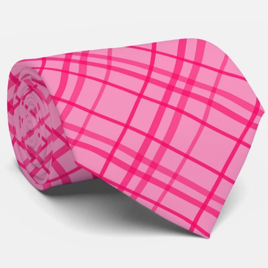 Roze op roze Tartan Plaid Pattern Design Stropdas