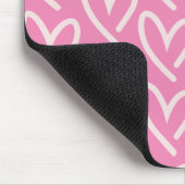 Roze op roze vierkant harthart Muismat (Hoek)