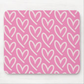 Roze op roze vierkant harthart Muismat (Voorkant)