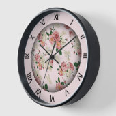 Roze op Roze Vintage Floral Large Clock (Hoek)