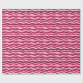 Roze op Roze Waterverf Wavy Lines Cadeaupapier (Vlak)