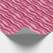 Roze op Roze Waterverf Wavy Lines Cadeaupapier (Hoek)