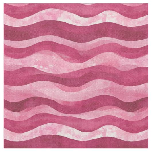 Roze op Roze Waterverf Wavy Lines Stof (Close Up)