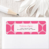Roze op roze witte Stippen Teruggeven adreslabel Etiket (Insitu)