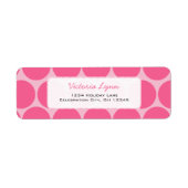 Roze op roze witte Stippen Teruggeven adreslabel Etiket (Voorkant)