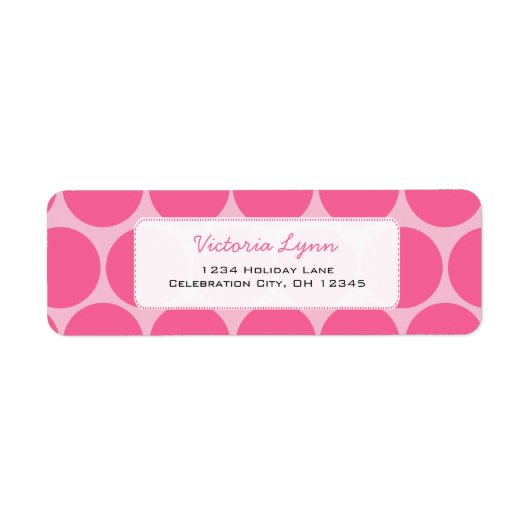 Roze op roze witte Stippen Teruggeven adreslabel Etiket (Voorkant)