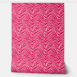 Roze op roze zebra streep behang