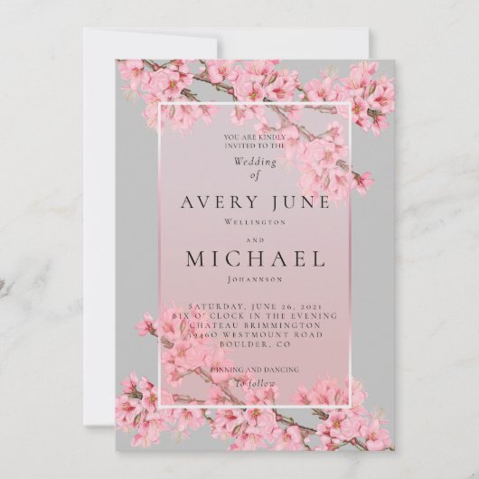 Roze op uitnodiging voor het winnen van een gouden (Voorkant)