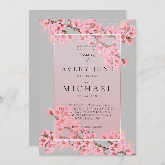 Roze op uitnodiging voor het winnen van een gouden (Voorkant / Achterkant)