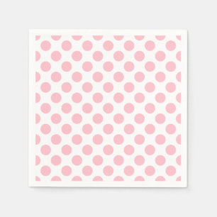 Roze op Wit Groot Grootte Polka Dots Paper Servet