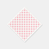 Roze op Wit Groot Grootte Polka Dots Paper Servet (Hoek)