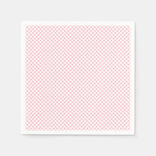Roze op Wit Klein Grootte Polka Dots Papier Servet (Voorkant)