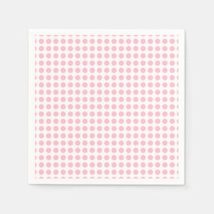 Roze op Wit Medium Horizontale Polka Dots Papier Servet