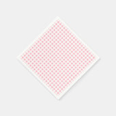 Roze op Wit Medium Horizontale Polka Dots Papier Servet (Hoek)