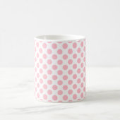 Roze op Wit Medium Size Polka Dots Patroon Koffiemok (Center)