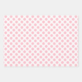 Roze op Wit Verschillende Maten Polka Dots Inpakpapier Vel (Voorkant 2)