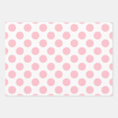Roze op Wit Verschillende Maten Polka Dots Inpakpapier Vel (Voorkant)