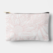Roze op witte chrysanten met naam