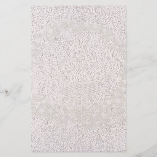 Roze op witte decoratieve kant briefpapier (Voorkant)