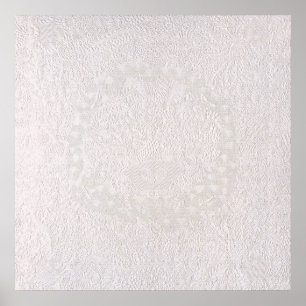 Roze op witte decoratieve kant poster