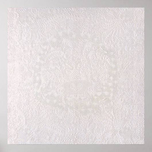 Roze op witte decoratieve kant poster (Voorkant)
