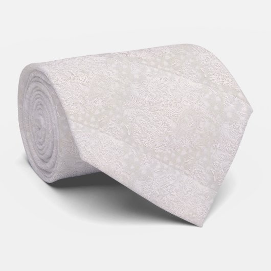 Roze op witte decoratieve kant stropdas (Opgerold)
