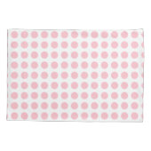 Roze op Witte Grote Grootte Horizontale Polka Dots Kussensloop (Achterkant)